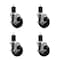 Service Caster 4'' Hard Rubber Swivel 1-3/4'' Expanding Stem Caster Set with Brake, 4PK SCC-EX20S414-HRS-TLB-134-4 - alternate 1